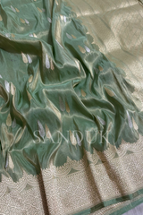 Moss Green Tissue Silk Saree