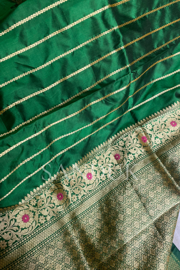 Green stripe Saree