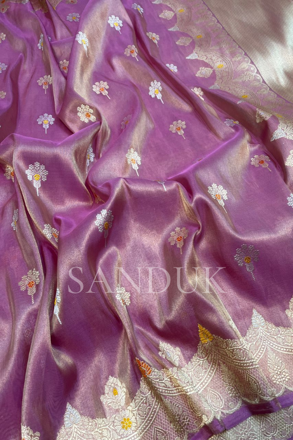 Purple Tissue Silk Saree