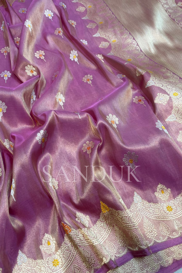 Purple Tissue Silk Saree
