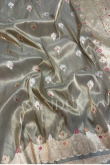 Silver Tissue Silk Saree