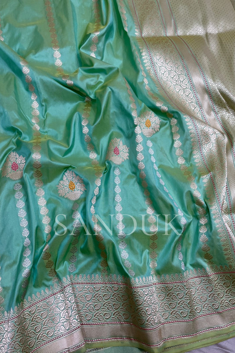 Aaloka pastel Green Saree