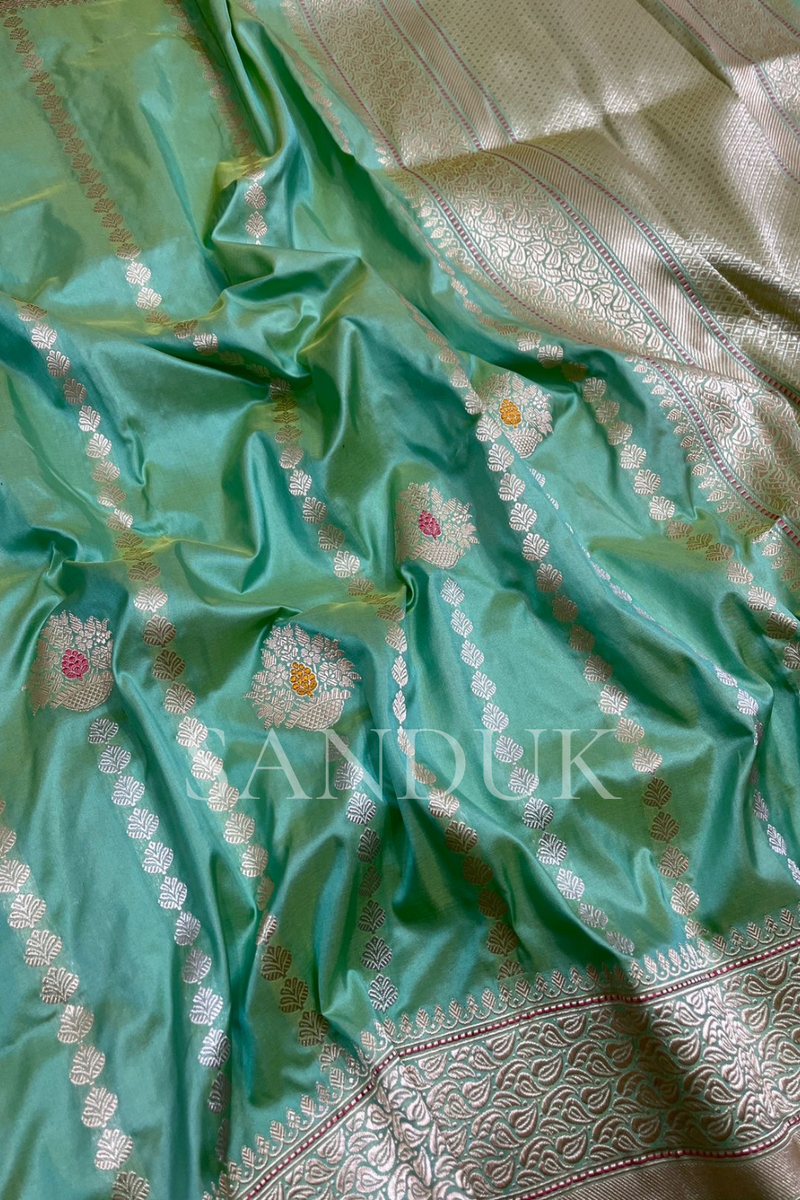 Aaloka pastel Green Saree