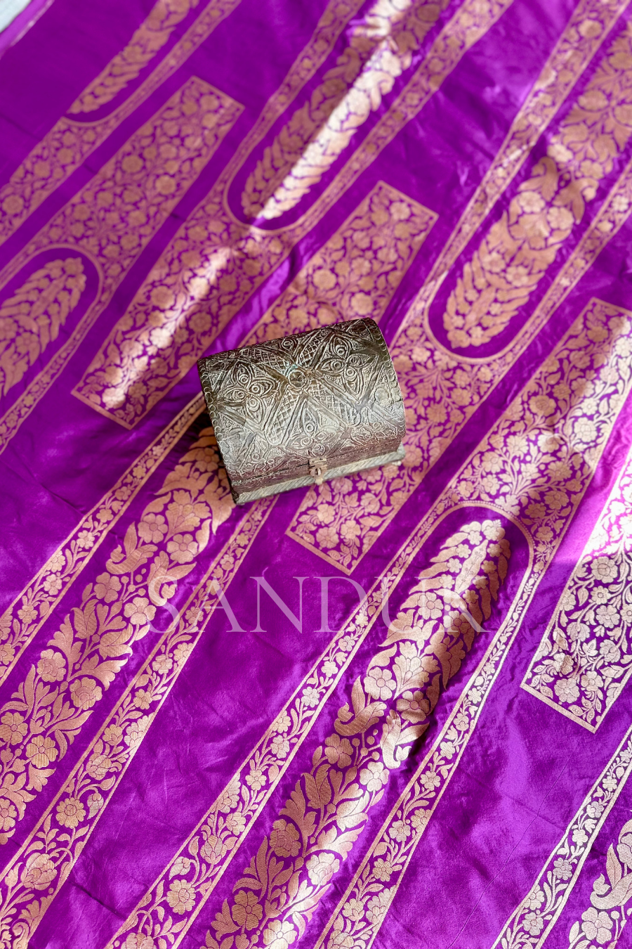 Purple Handloom Banarasi Lehenga (Fabric) – Sanduk