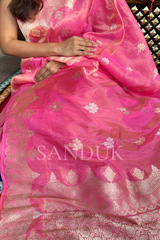 Gulabi Tissue Silk Saree