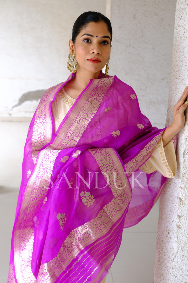 Kora Silk Buta Banarasi Dupatta