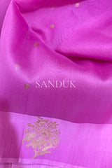 Pink Kora Silk with Satin Border (Saree)