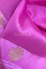 Pink Kora Silk with Satin Border (Saree)