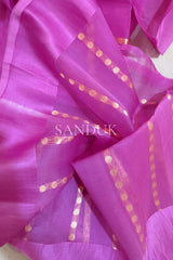 Pink Kora Silk with Satin Border (Saree)