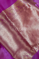 Pink Kora Silk with Satin Border (Saree)