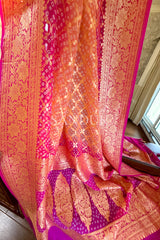 Peach Bandhani Dupatta