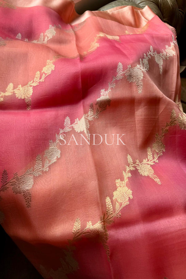 Brush Paint Kora Silk Saree