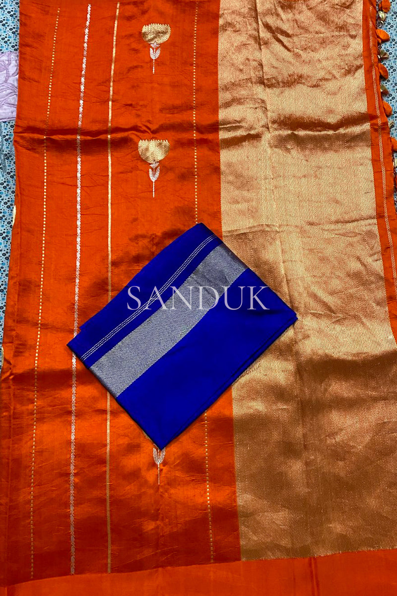 Vertical line Buta Silk Saree