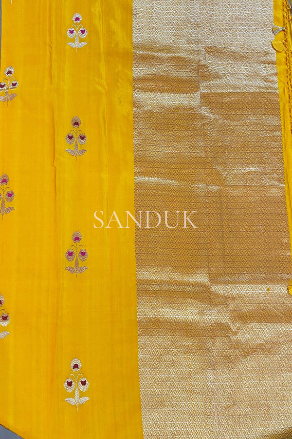 Meenakari Floral Mashru Saree