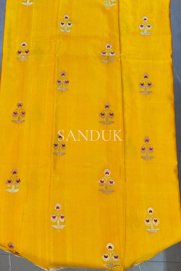Meenakari Floral Mashru Saree