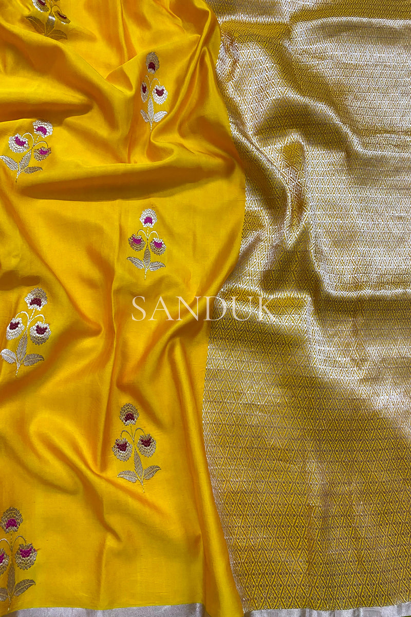 Meenakari Floral Mashru Saree