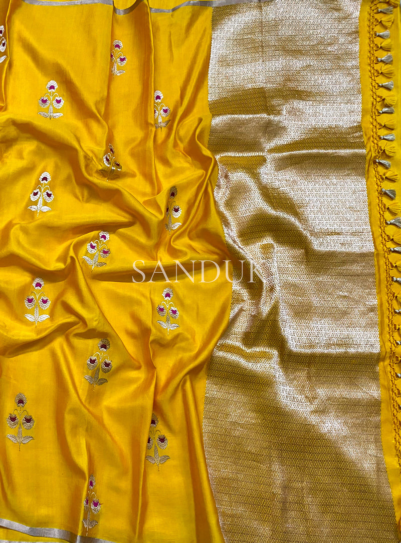 Meenakari Floral Mashru Saree