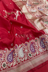 Red Floral Buta Premium Saree