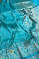 Firozi Brocade handloom (Saree)