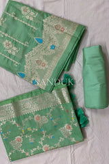 Meenakari Mulberry Green Suit Set