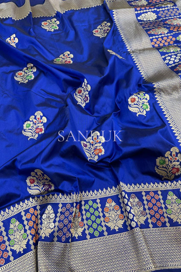 Shrima Blue Katan Silk (Saree)